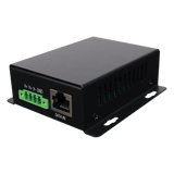 Inyector PoE Industrial / Entrada 9-42 Vcc / Salida 48V PoE 802.3af/at / Dual RJ45 10/100/1000 Mbps / Rango -20℃ a 70℃