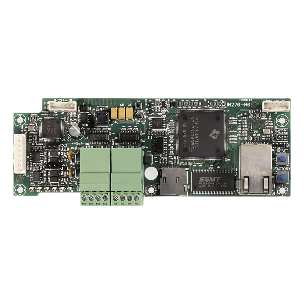 Módulo de Comunicaciones Seriales y TCP-IP / 2x RS232 + 2x RS485 + Ethernet LAN / 6 Protocolos Simultáneos / ONVIF / BACnet / Email y Web