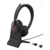 Diadema Inalambrica BH74-With-Stand-UC-USB-C/A de Yealink con Compatibilidad UC Multiplataforma y Acoustic Shield 3.0