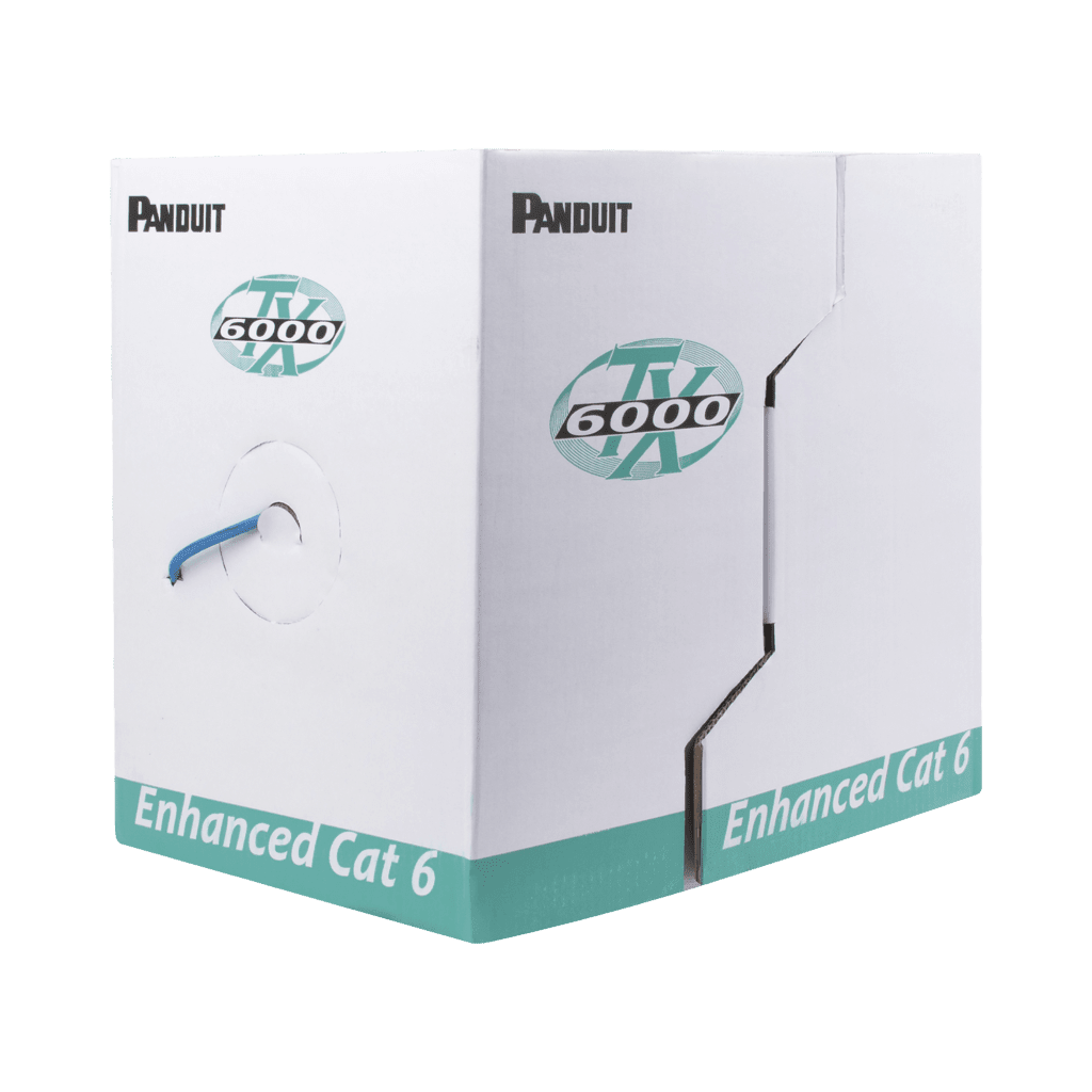 Cables Categoria 6PANDUITPUR6004BU-MEBobina Cable UTP Cat6 Mejorado 305m (1000ft) Cobre 23AWG CMR Riser Azul TX6000 Panduit PUR6004BU - ME - SILYMX