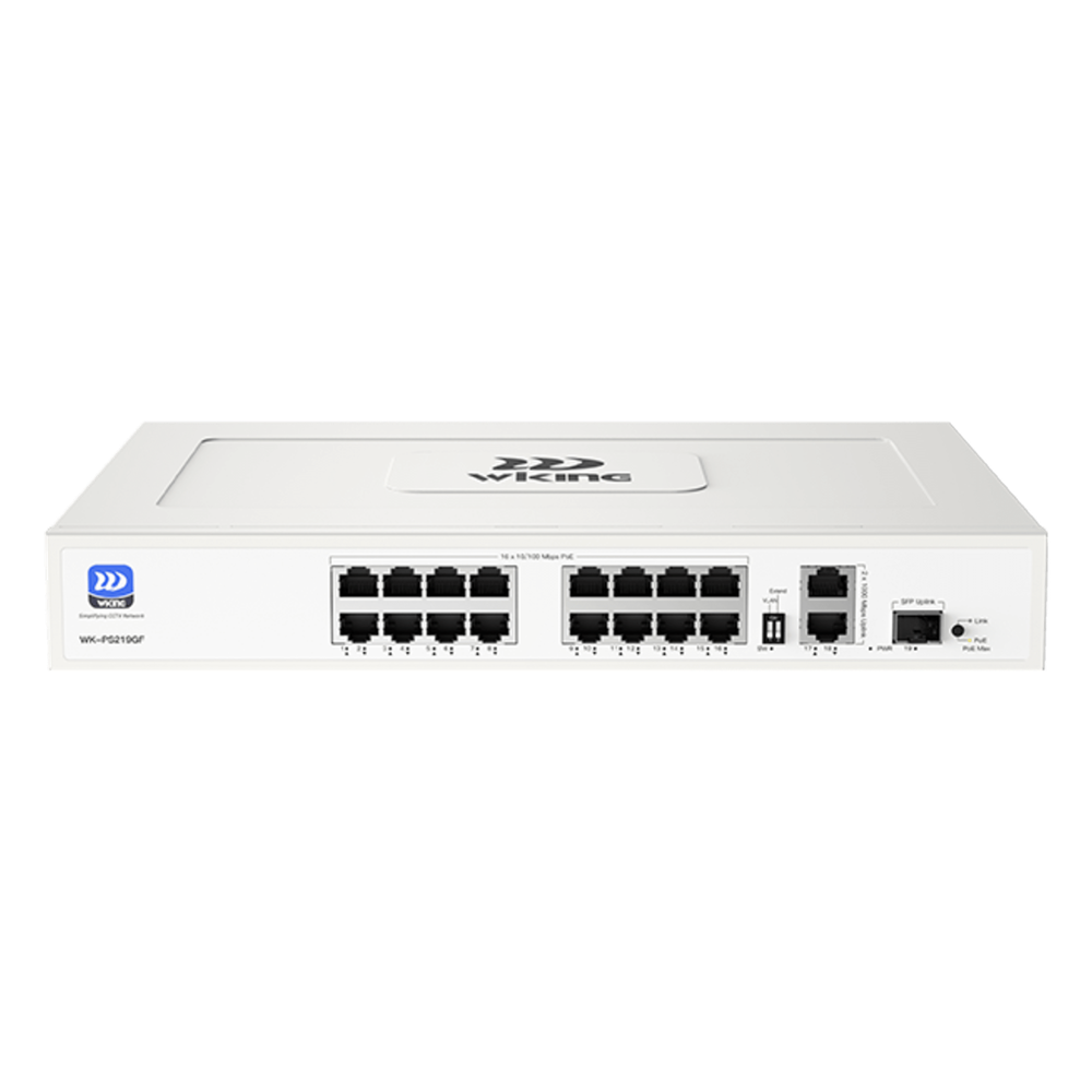 Switch PoE No Administrable / 16 Puertos 10/100 Mbps / 2 Uplink Gigabit / 1 SFP 1000 Mbps / Hi-PoE 60W / Presupuesto 180W / Gestión Cloud