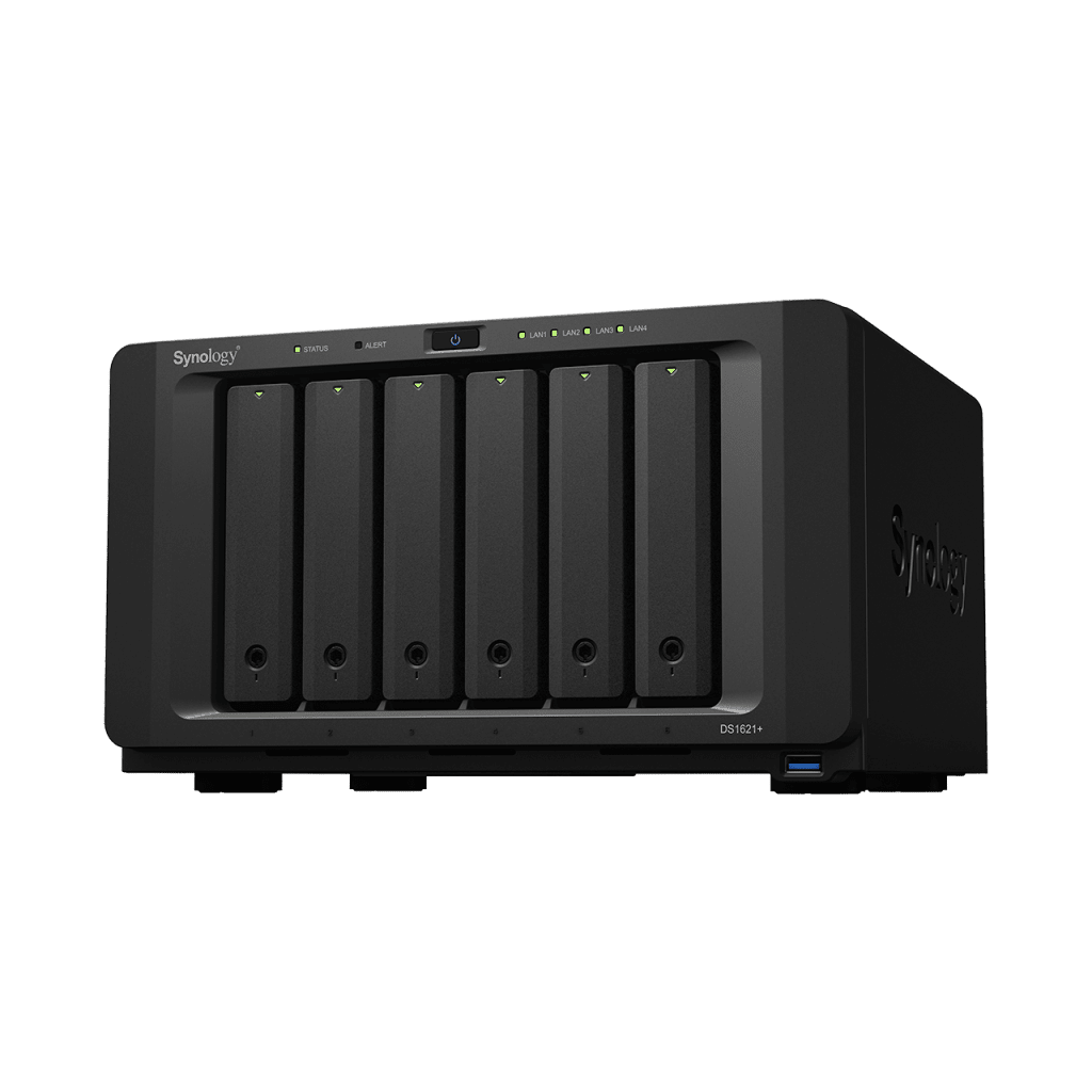Servidor NASSYNOLOGYDS1621+NAS 6 Bahías 10GbE AMD Ryzen V1500B 4GB DDR4 ECC Expansión 16 Bahías 2x M.2 NVMe Virtualización Synology DS1621+ - SILYMX