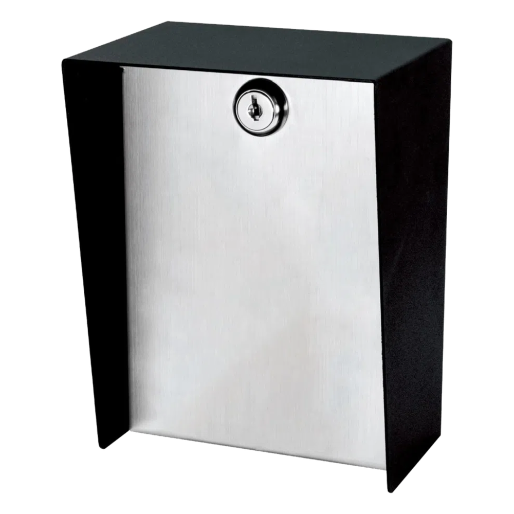 Gabinete para Montaje en Poste / Acero 1.2 mm / Pintura en Polvo / IP65 / Placa Frontal de Acero Inoxidable / 128x170x94 mm