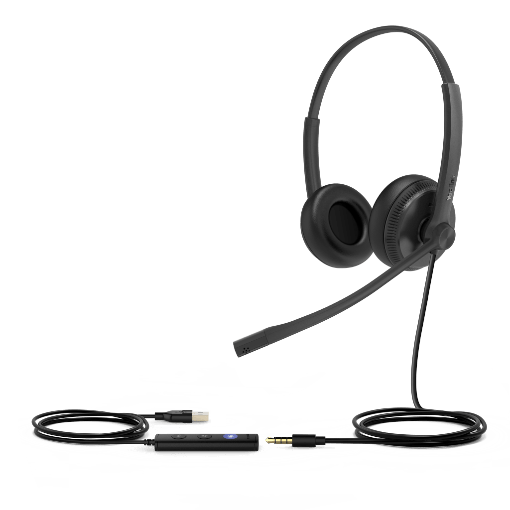 Diadema Profesional USB para Teléfonos IP y PC con Almohadillas de Cuero UH34-DUAL-TEAMS