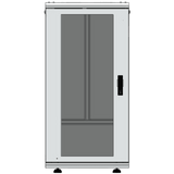 Gabinete Rack 24 Unidades / 19 Pulgadas / Puerta de Cristal / Piso / Acero Calibres 16-18-20 / 750 Kg Carga / 600x605x1190 mm (23.6x23.8x46.9 in) / Vidrio con Cerradura