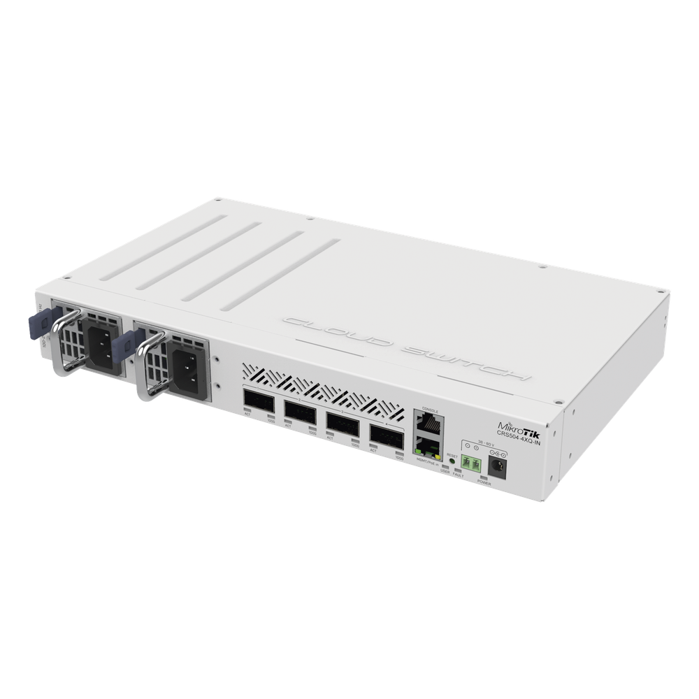 Conmutador / 4 Puertos QSFP28 100G / Chip Marvell DX4310 / 25W / Fuentes Intercambiables en Caliente