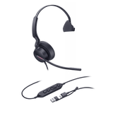 Diadema Alámbrica Yealink UH46 Mono Teams – Cancelación de Ruido IA / USB-C + USB-A / Audio HD Profesional UH46-MONO-TEAMS-USB-C/A