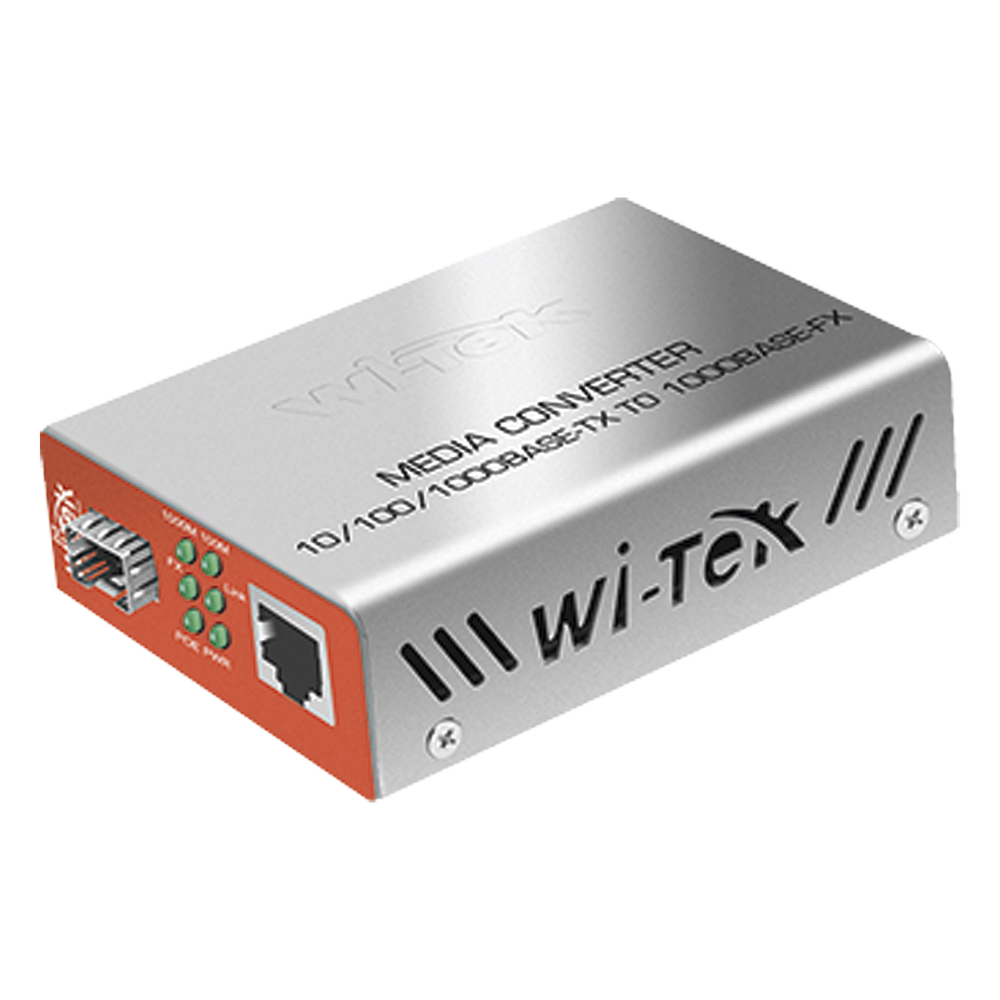Convertidor de Medios PoE / RJ45 Gigabit 802.3af/at / SFP 1G / Alcance PoE 100 m (328.1 ft) / Fibra 25 km