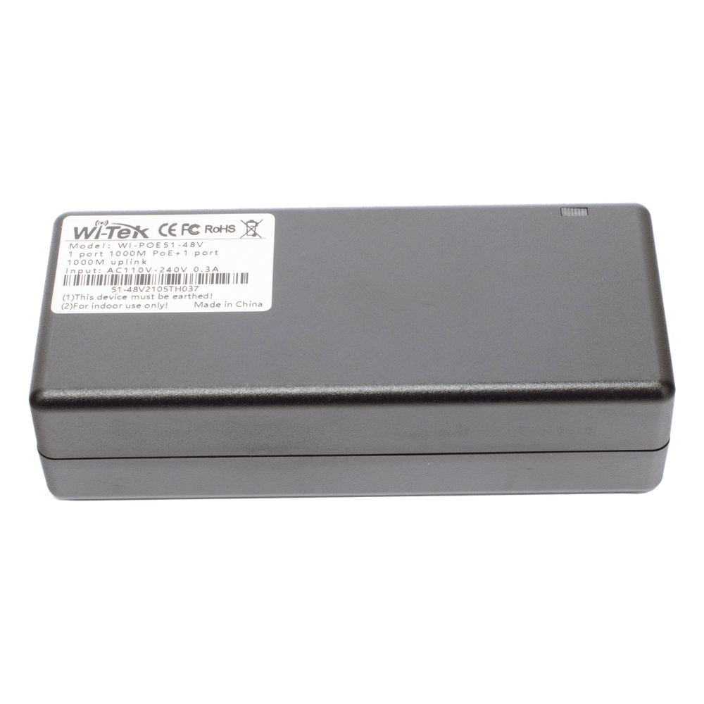 Inyector PoE Gigabit / 30W 802.3af/at / 48V / Alcance 100 m (328 ft) / Plug and Play / CCTV
