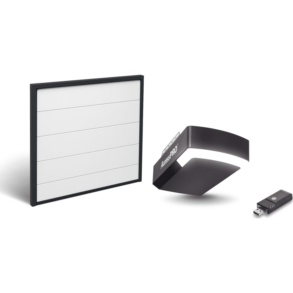 Kit Puerta de Garage 8x8 Pies (2.44 x 2.44 m) / Motor DC 1/2 HP / Insulada / Activación WiFi / Hasta 50 Controles / Lámina Calibre 26