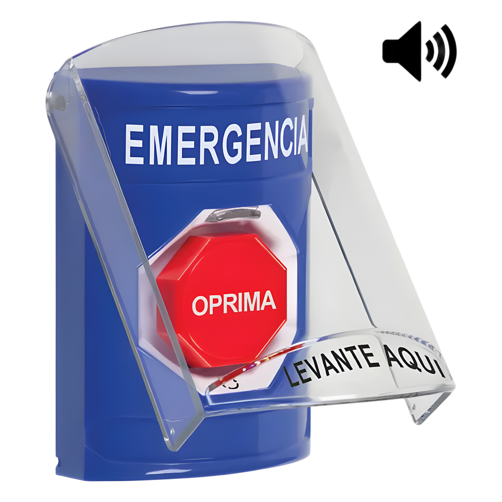 Botón Multipropósito / Superficie / Tapa Policarbonato / Bocina Integrada / Texto Emergencia Español / ADA Compatible / 2.4 in x 3.5 in