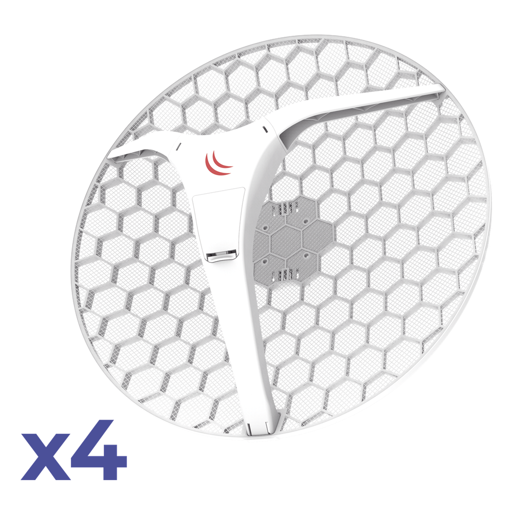 CPE y PtP 5GHz / 802.11ac / 867 Mbps / Antena Rejilla 27 dBi / Polarización Dual / Gigabit Ethernet / Pack 4 Unidades