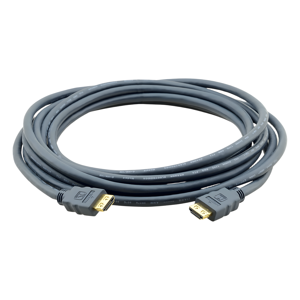 Cable HDMI Premium| Longitud 7.60 m | Alta Velocidad 18 Gbps | 4K@60Hz (4:2:0) | Conectores Dorados 24K | K-Lock Resistentes | Triple Blindaje | Certificado Premium