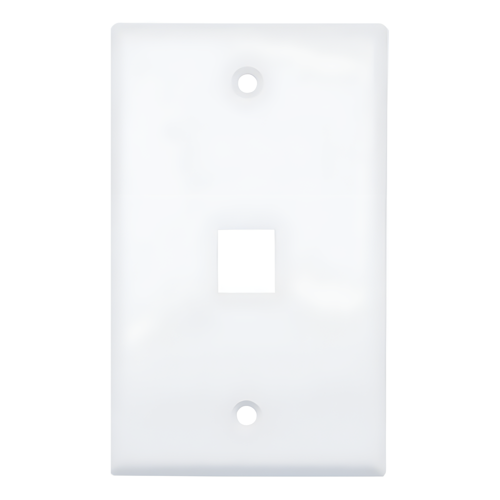 Placa de Pared / 1 Puerto / 114x70x10 mm / UL 94 V-0 / Blanco / 20 Piezas / ABS