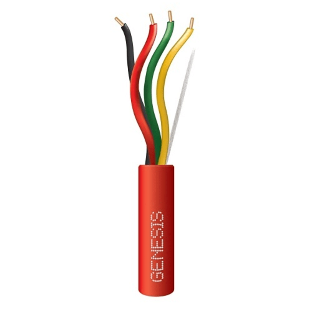 Bobina de 305 Metros Alambre 4 × 18 AWG FPLR-CL3R Riser Rojo — GENESIS 4307-1104/1000 - SILYMX