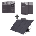 Kit Estación Energía Portátil 2024Wh 1800W CA Panel Solar Flexible 400W LFP ECOFLOW DLT2KIT-BP