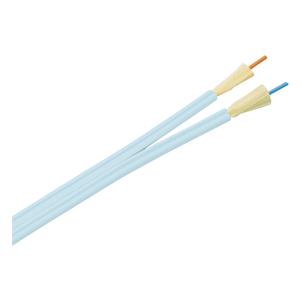 Cable de Fibra Óptica de 2 Hilos, Multimodo OM3 50/125 Optimizada, Interior, Tight Buffer 900um, No Conductiva (Dieléctrica), OFNP (Plenum), Precio Por Metro