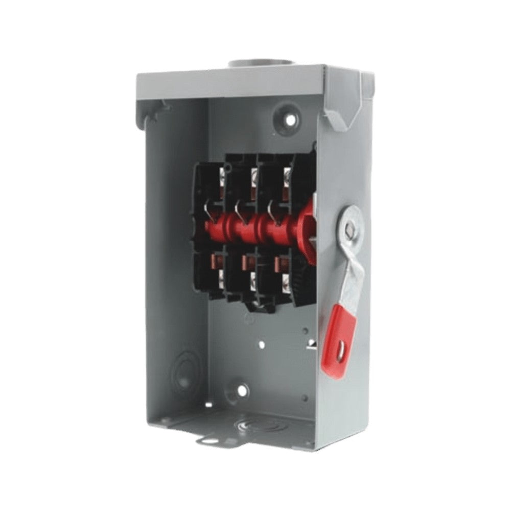 Interruptor de Seguridad GNF322RA, 240Vca, 3 polos, 60 Amp, sin portafusibles, Nema 3R.