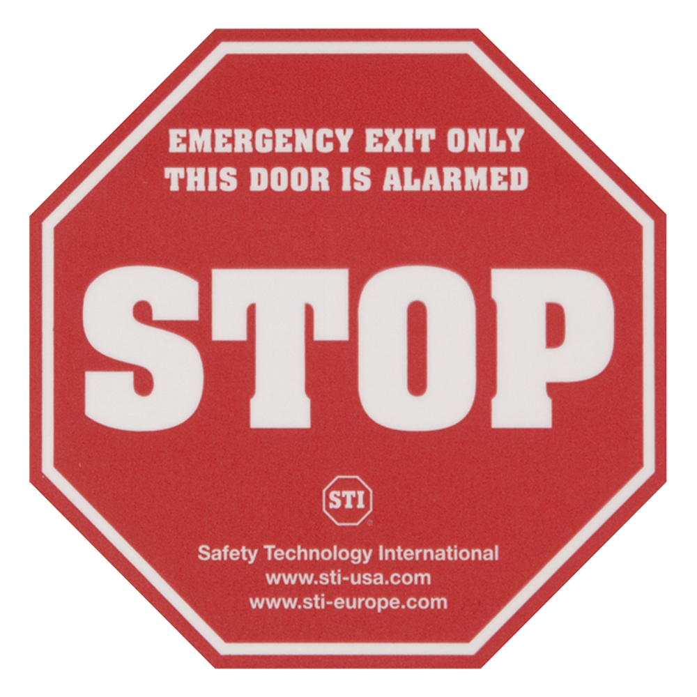 Etiqueta de Advertencia / Puerta con Alarma / Adhesivo / Resistente a Condiciones Extremas / Tamaño Estándar Comercial