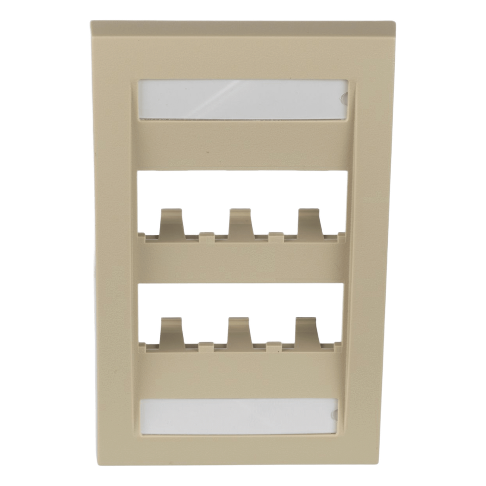 Placa de Pared Vertical / 6 Puertos Mini-Com / ABS / 2.75 x 4.5 pulg. / Marfil