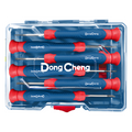 Juego Desarmadores Precisión 6 Piezas Planas Phillips Acero CR-V Estuche DONGCHENG DNG-H01