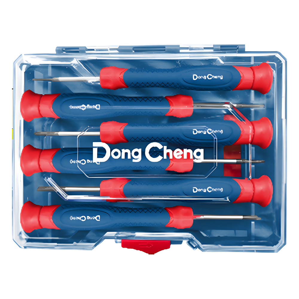 Juego de Desarmadores de Precisión 6 Piezas / Puntas Planas y Phillips / Mangos Ergonómicos Antideslizantes / Acero CR-V / Estuche Organizador
