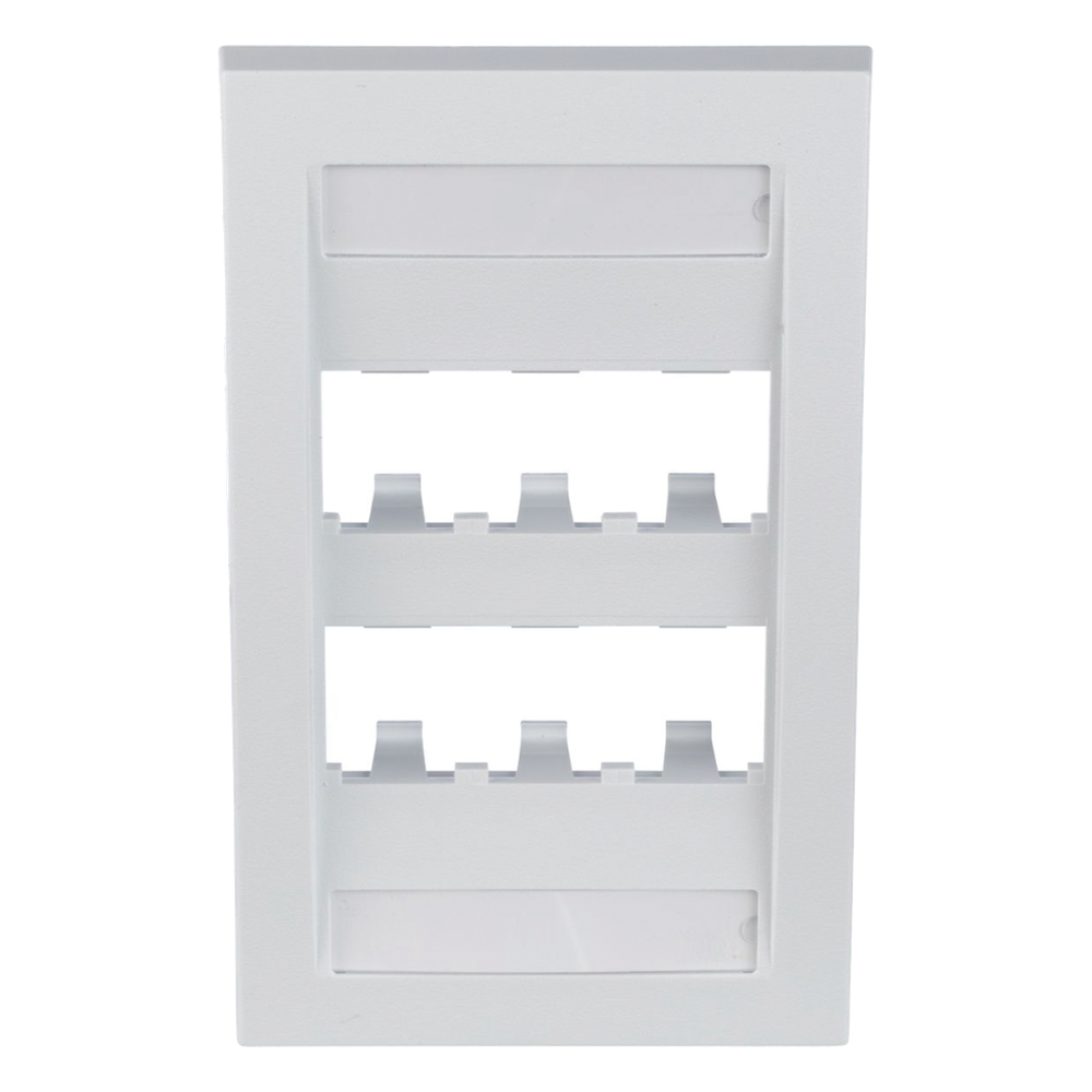 Placa de Pared Vertical Ejecutiva / 6 Puertos Mini-Com / Perfil Elevado / 69.8 x 114.3 mm (2.75 x 4.5 pulg.) / Blanco