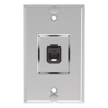 Placa de Pared Vertical / 1 Puerto Keystone / Jack Cat6 / 110 Impacto / Acero Inoxidable / 2.74 x 4.50 in