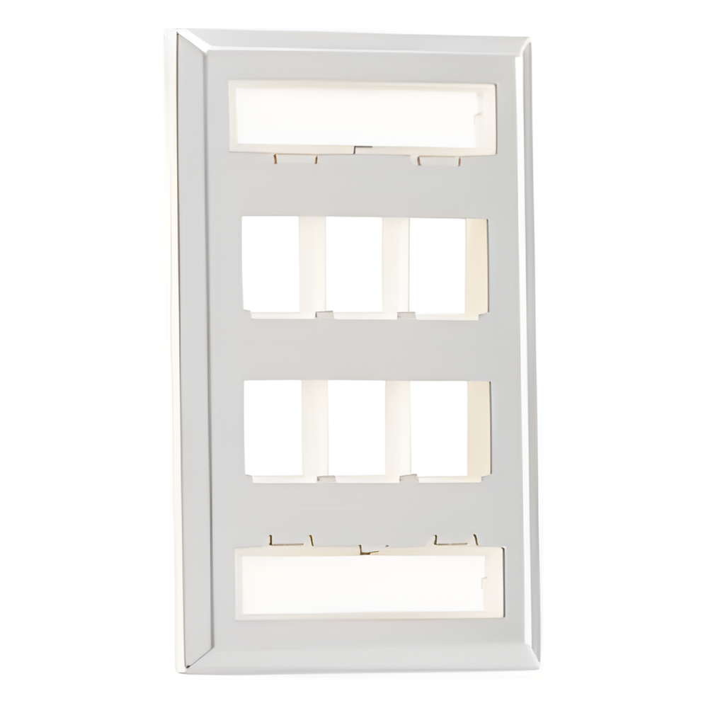 Placa de Pared Vertical, Salida Para 6 Puertos Keystone, Con Espacios Para Etiquetas, de Acero Inoxidable 