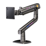 Soporte Mecánico para Monitor / 32" a 60" / Carga 2-20 kg (4.4-44 lbs) / VESA 75x75 y 100x100 mm / Iluminación RGB / Resorte de Alta Precisión / Rotación 360°