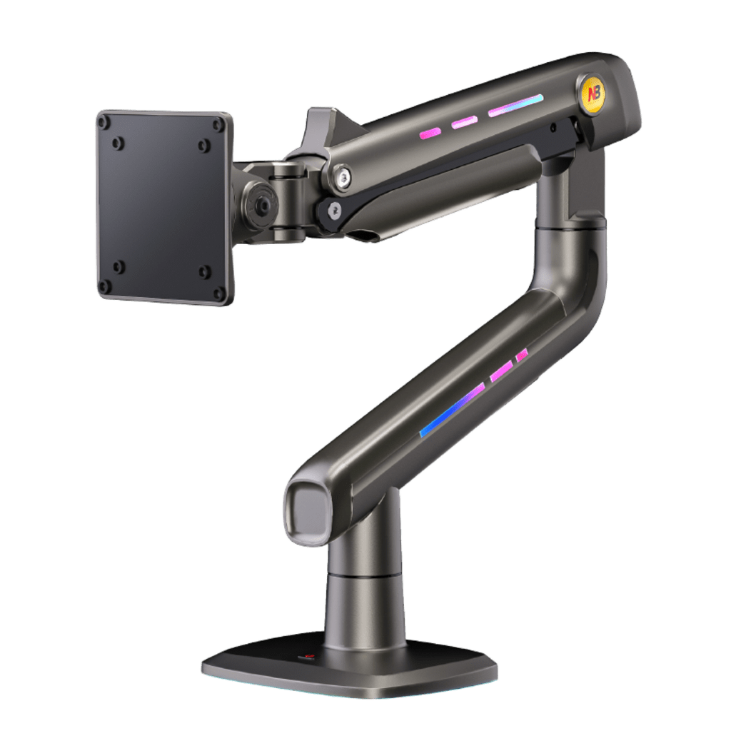 Soporte Mecánico para Monitor / 32" a 60" / Carga 2-20 kg (4.4-44 lbs) / VESA 75x75 y 100x100 mm / Iluminación RGB / Resorte de Alta Precisión / Rotación 360°