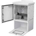 Gabinete Para Exterior OSP ComLine de 18 UR con espacio para Baterías, 600 mm de Ancho, 500 mm de Profundidad De Aluminio, Color Gris Claro Con Protección NEMA 4/12/4X/3/3R; IP66