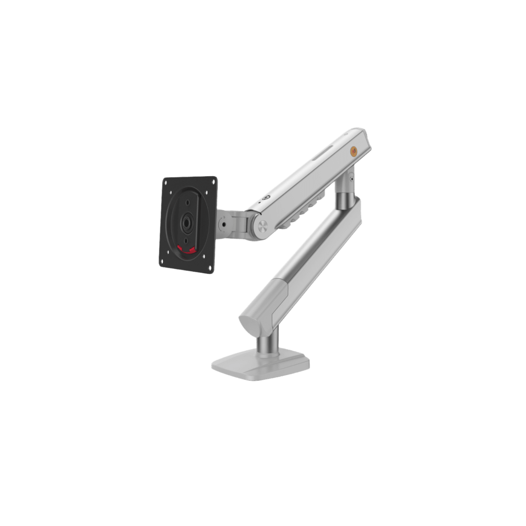 Brazo Ergonómico para Monitor / Soporte 17" a 32" / VESA 75x75 y 100x100 mm / Carga 2-7 kg (4.4-15.4 lbs) / Ajuste de Tensión / Rotación ±90° / Altura 419 mm (16.5") / Color Blanco