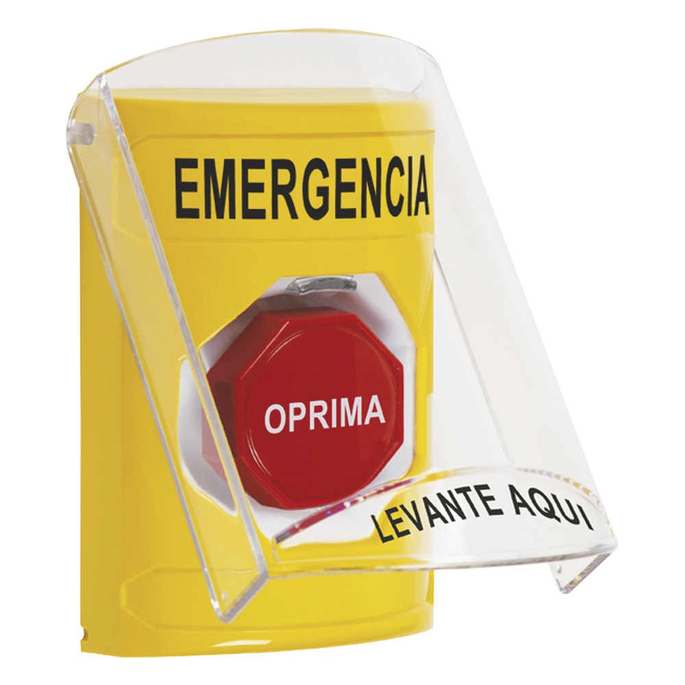 Botón de Emergencia Multipropósito / Superficie / Tapa Policarbonato / Bocina Pre-Alarma / Llave Restablecimiento / Interior