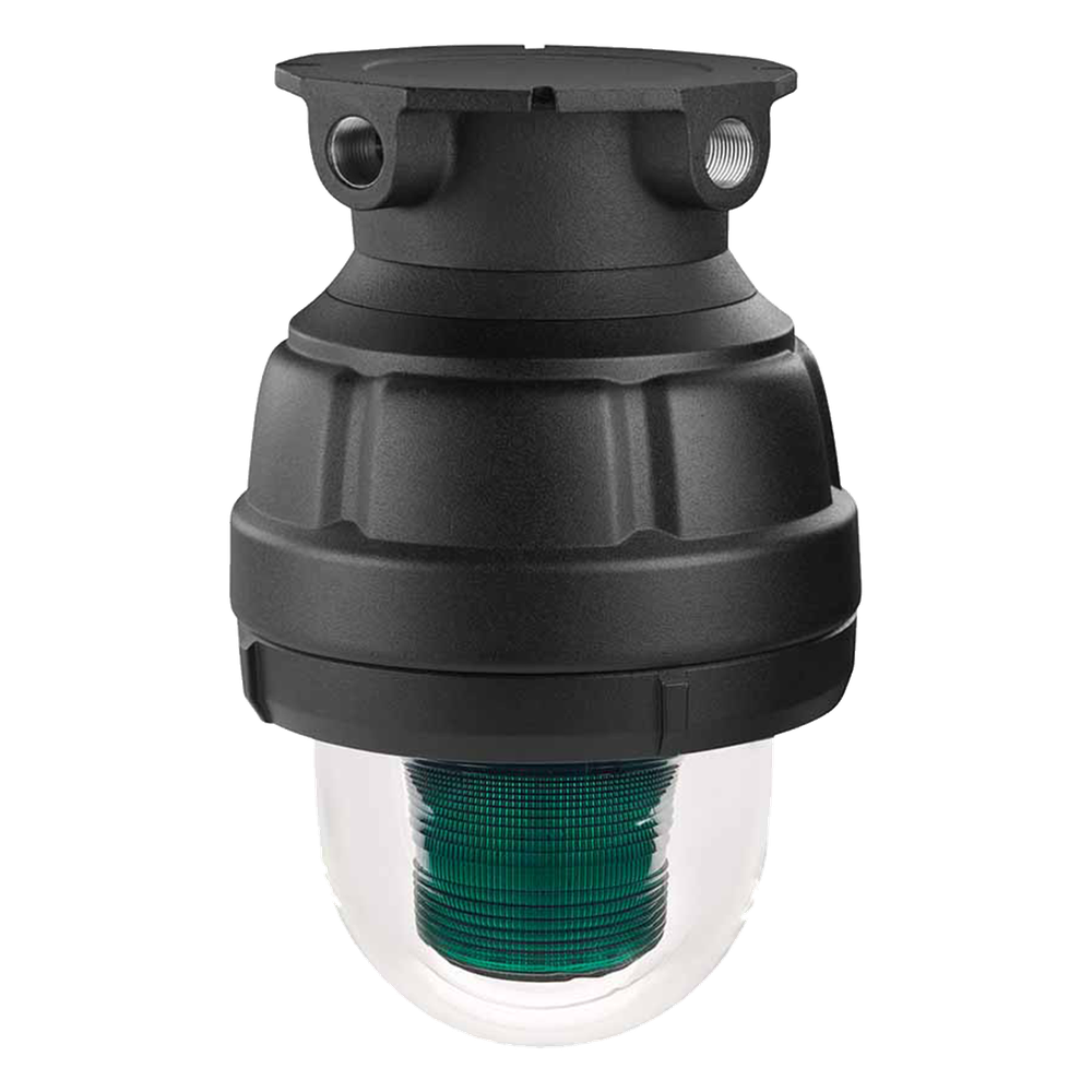 Luz estroboscópica a prueba de explosiones UL y cUL para Clase I, División 1, Grupo C y D; Clase I, División 2, Grupos A y B; Clase II, División 1, Grupos E, F y G; Clase III , 24 Vcd, color Verde, montaje no incluido