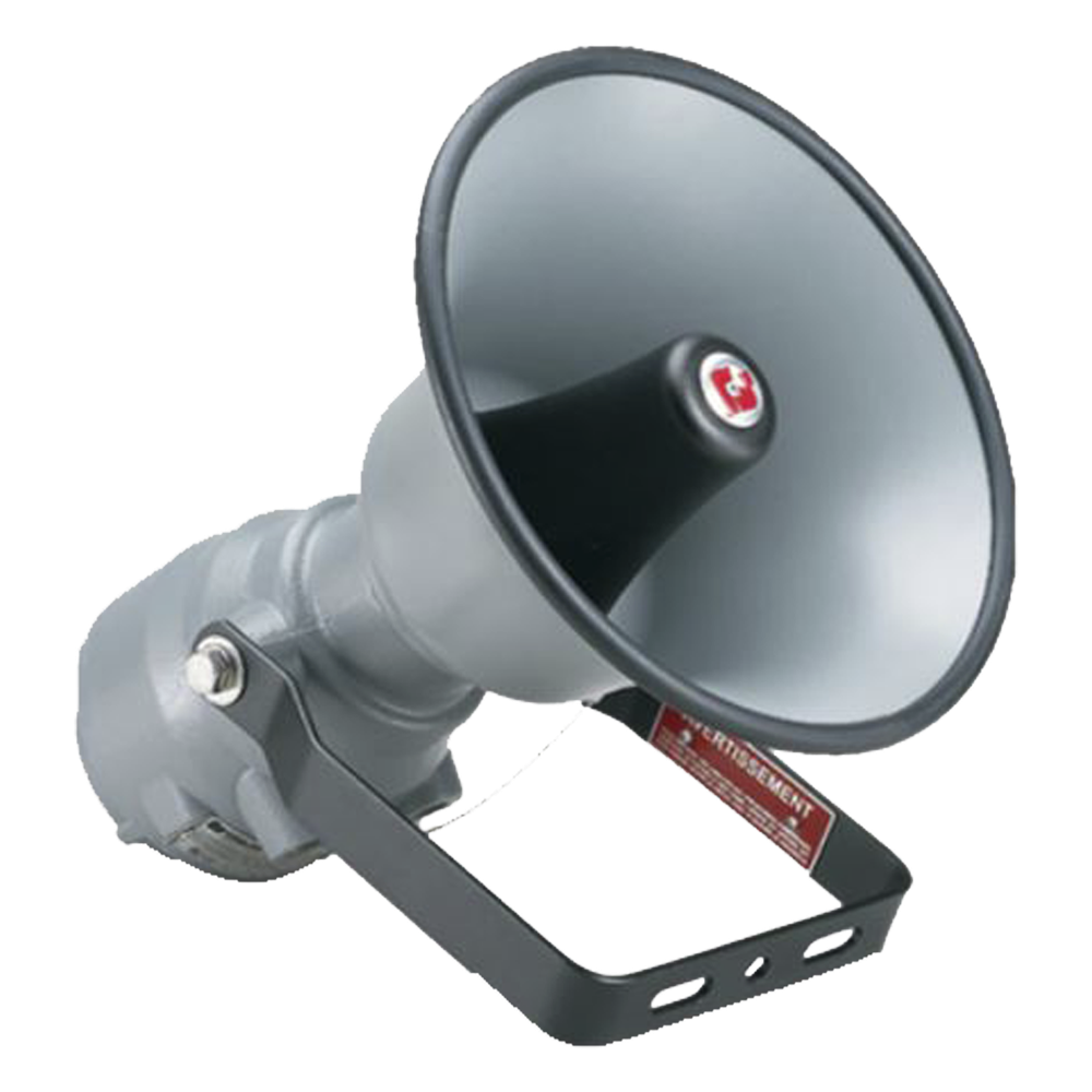 Altavoz de anunciamiento publico a prueba de explosiones AudioMaster®, 30W de Potencia, Listado UL y cUL para Clase I, División 1, Grupos B, C y D; Clase I, División 2, Grupo A, B, C y D; Clase II, División 2, Grupos F y G; Clase 