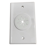Placa de Pared / Orificio con Grommet / Montaje Vertical / ABS Blanco