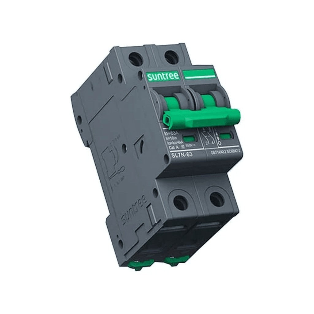 Protecciones VccSUNTREESL7N63C25/2PInterruptor Termomagnético DC SUNTREE SL7N63C25/2P · 25A · 800 Vcc · 2 Polos · Para Sistemas Fotovoltaicos - SILYMX
