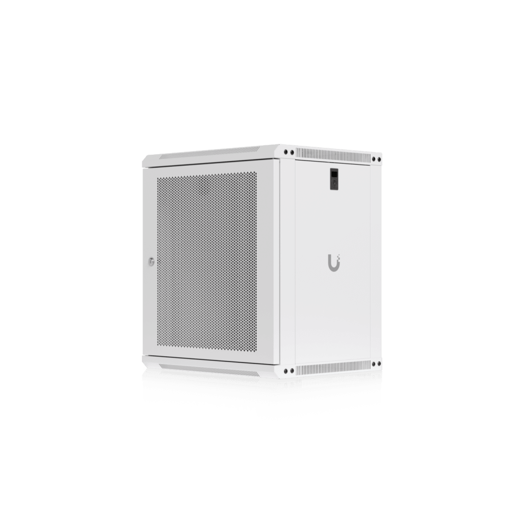 Gabinete Ubiquiti UniFi 12U para Pared 550 x 450 mm – Rack Cerrado con Puerta Perforada y Ventiladores Integrados UACC-RACK-12U-WALL-450-P - SILYMX
