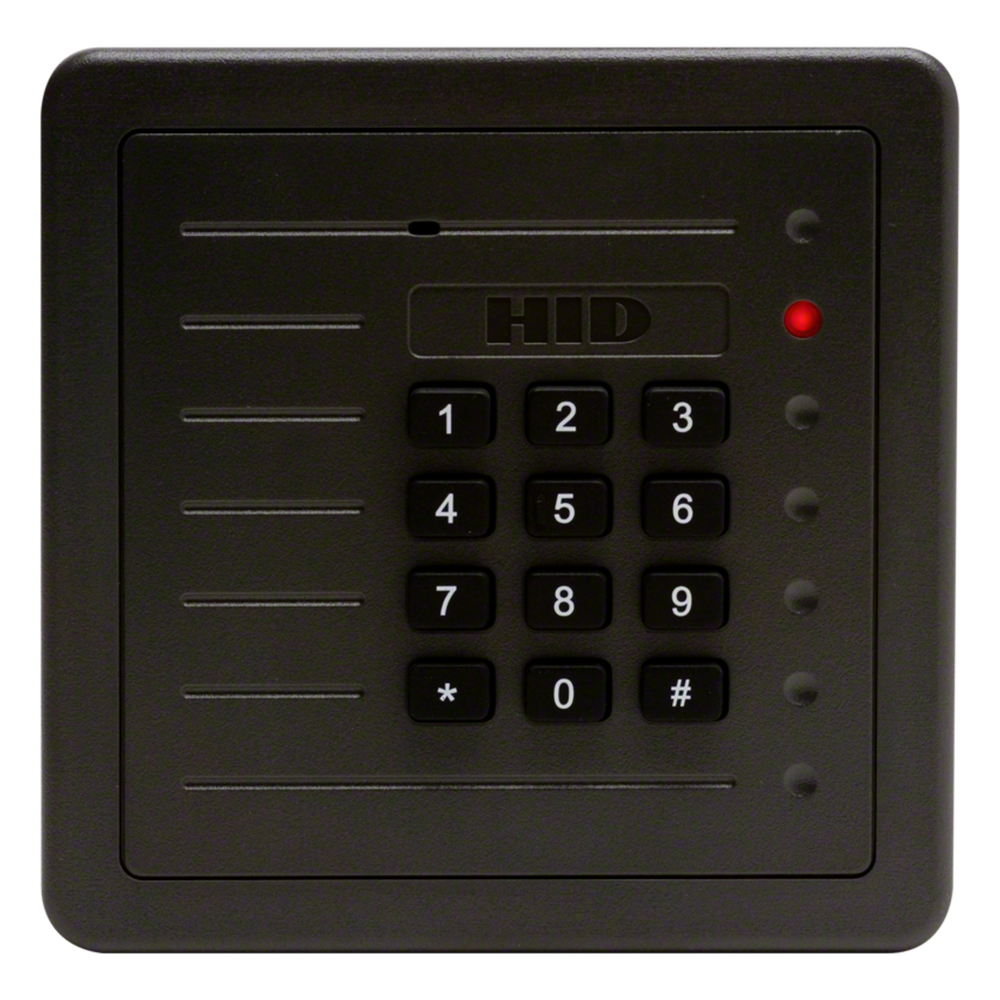 Lector de Proximidad de Mediano Alcance / Teclado Integrado / Wiegand / Exterior / 8' (20 cm) / 12 VCC / -30 a 65 °C