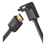 Cable HDMI 2.0  en Angulo de 90°  / 2 m / 4K@60Hz / HDR / 3D / HEC (Canal Ethernet HDMI) / ARC (Canal de Retorno de Audio / CEC / 32 canales de Audio / HDCP 2.2 / Dolby Atmos / 18 Gbps / Blindaje Múltiple