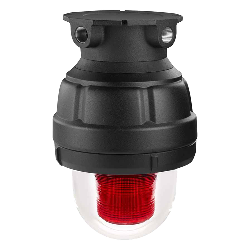 Luz estroboscopica a prueba de explosiones UL y cUL para Clase I, División 1, Grupo C y D; Clase I, División 2, Grupos A y B; Clase II, División 1, Grupos E, F y G; Clase III , 24 Vcd, color Rojo, montaje no incluido