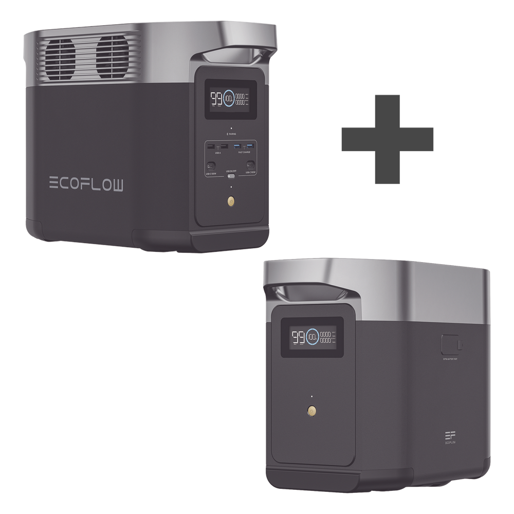 Kit Estación de Energía Portátil / 2048Wh Total LiFePO4 / 1800W AC 2700W Ráfaga / Wi-Fi y Bluetooth / 3000 Ciclos