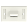 Placa de Pared Horizontal / 2 Puertos Keystone / Blanco Mate / 2.75 x 4.5 pulg.