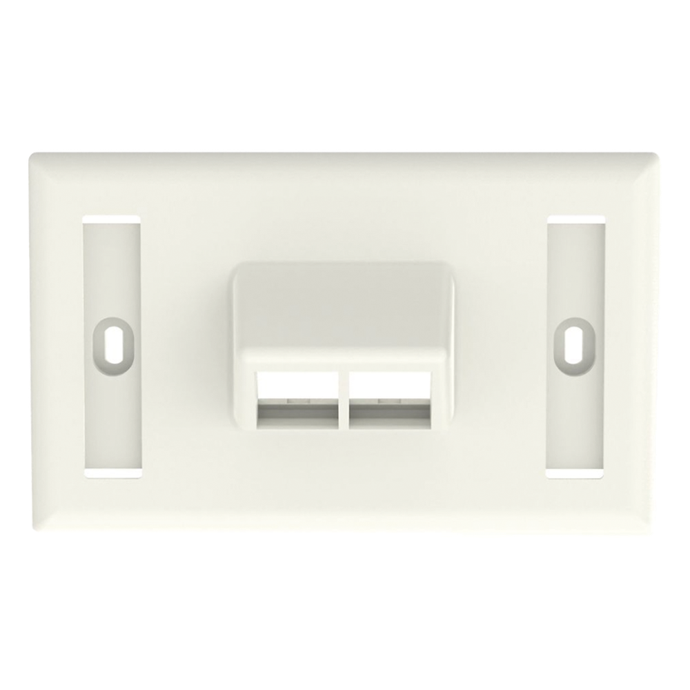 Placa de Pared Horizontal / 2 Puertos Keystone / Blanco Mate / 2.75 x 4.5 pulg.