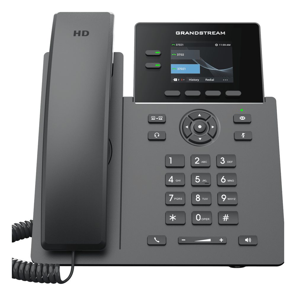 Teléfono IP / 2 Líneas / Pantalla LCD 2.4" / 8 Botones Virtuales / Audio HD / Conferencia 5 Vías / Seguridad Carrier-Grade