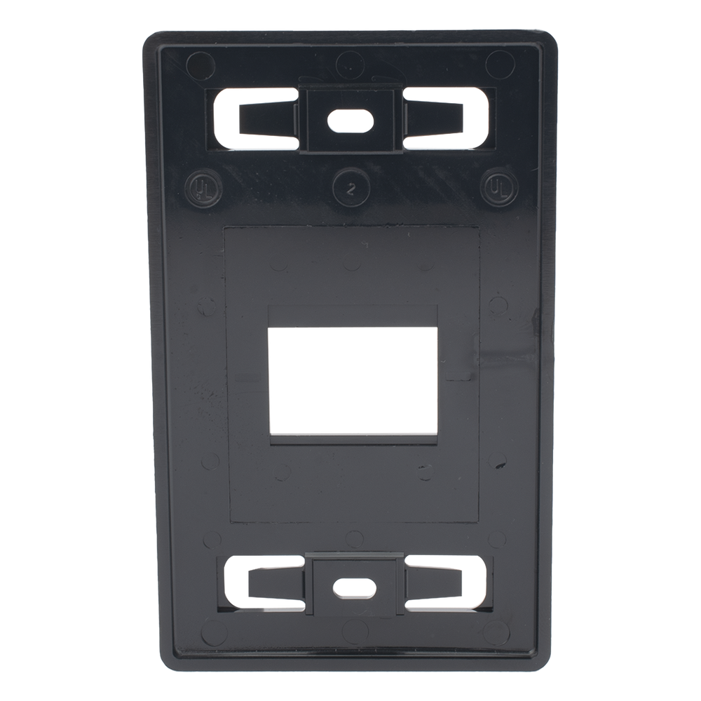 Placa de Pared Modular / 2 Salidas / Compatible Z-MAX Blindados / Montaje Frontal-Trasero / Color Negro