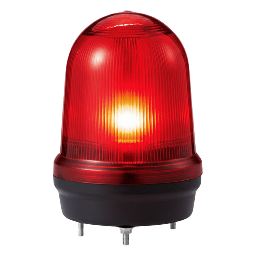 LED con patrones fijo/intermitente, estroboscópico y simulación rotatorio, Color Rojo de 110-220 VCA