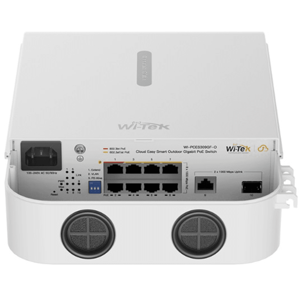 Switches PoEWI - TEKWI-PCES309GF-OSwitch PoE Administrable Nube 8 Puertos Gigabit PoE+ 110W 1 SFP Uplink 250m WI - TEK WI - PCES309GF - O - SILYMX