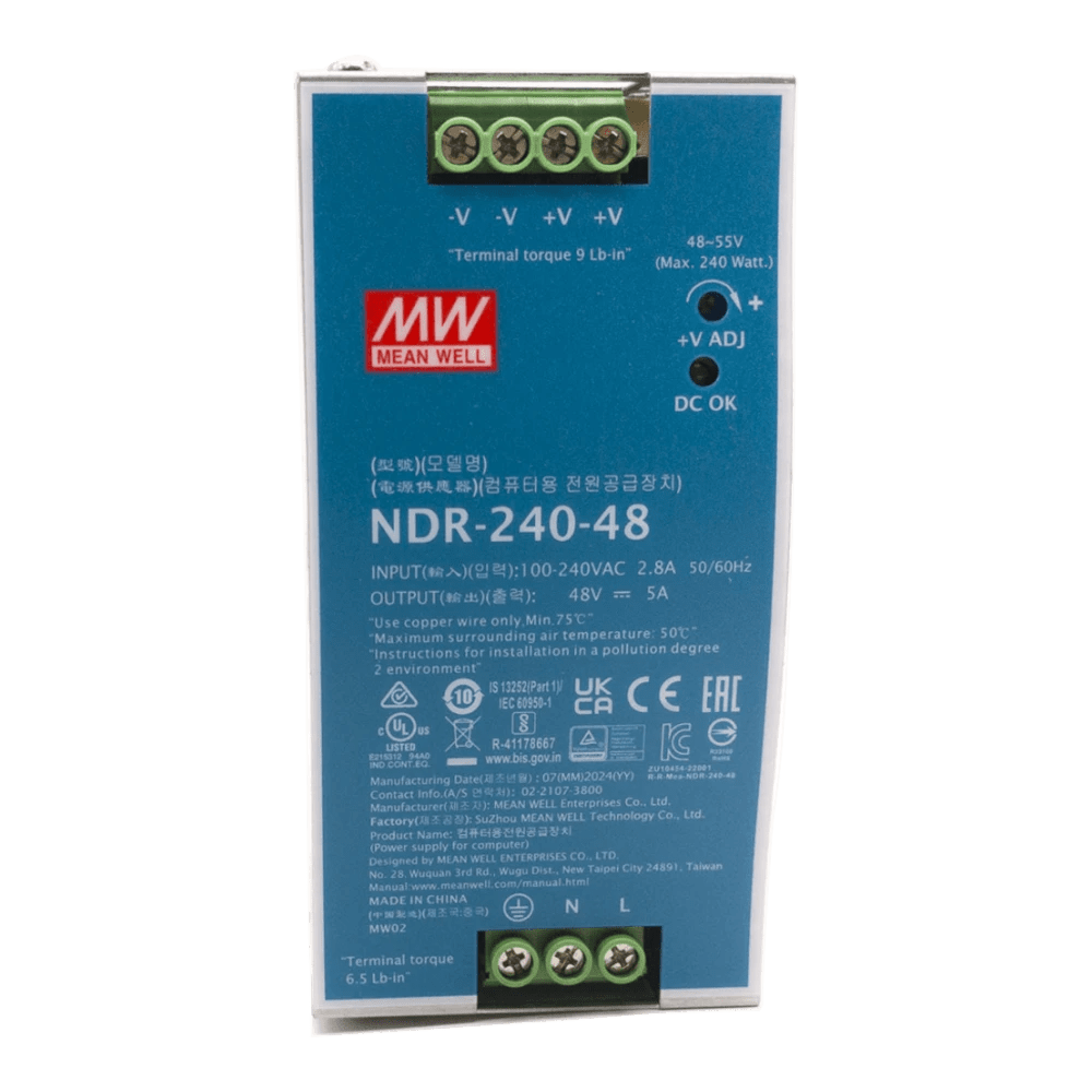 Fuentes de PoderHIKVISION303703681Fuente de Poder Industrial 240W 48 VCD 5A Montaje Riel DIN Hikvision 303703681 - SILYMX